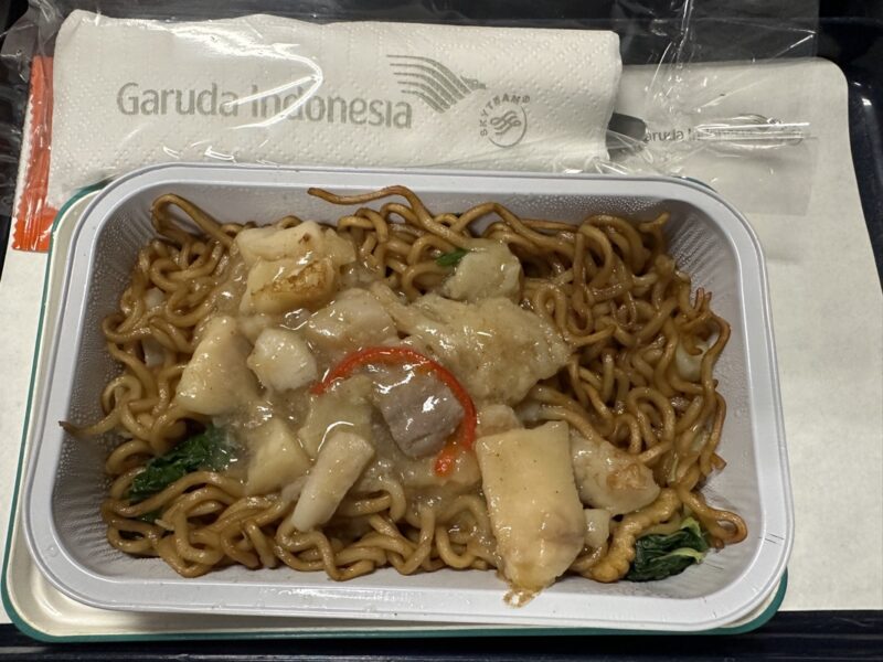 Garuda Indonesia Economy Class meal - Seafood Goreng (fried noodle)